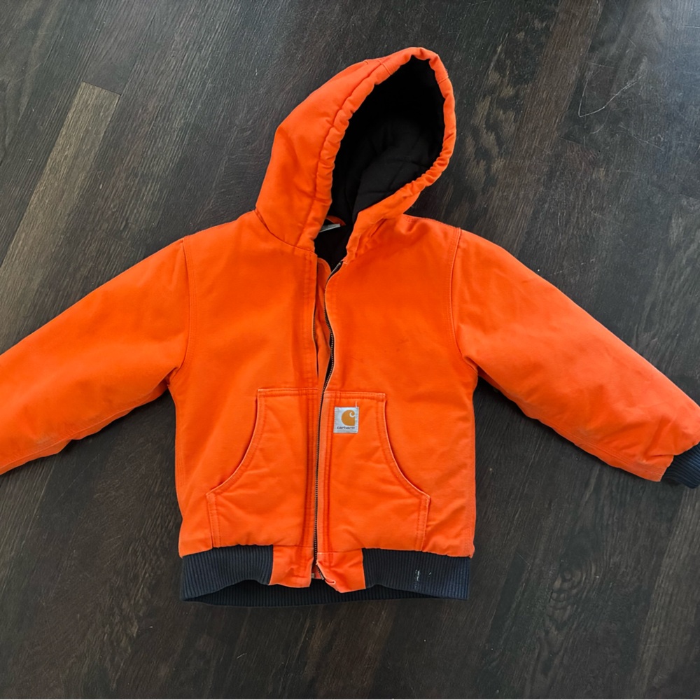 Carhartt Orange and Black canvas kids Jacket